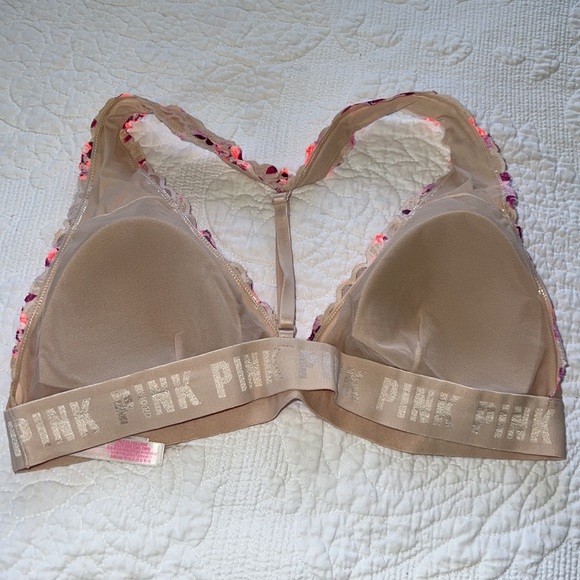PINK Flower Print Lightly Lined Bra - Picture 3 of 7